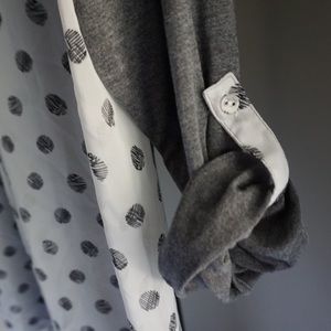 Stitch Fix Pixley Gray Polka Dot Shirt
